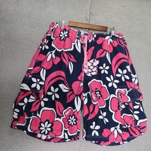 Hollister Floral Men Swim Trunk Pink Shorts